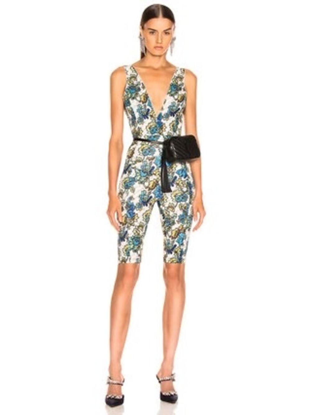 Stella McCartney White Floral Monogram Bodycon Jumpsuit Women’s IT 42 US 6